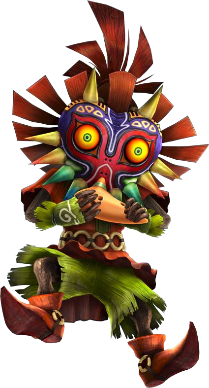 Skull Kid Ocarina - Young Link In Smash Ultimate (425x787), Png Download