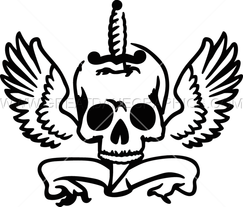 Knife In Skull - Knife In Skull Png (825x703), Png Download