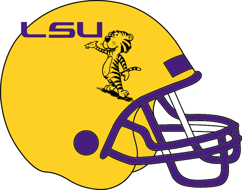 Helmet Clipart Lsu Football - Lsu Tigers Football (800x629), Png Download