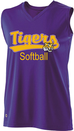 Lsu Tigers Girls Sleeveless Softball Jersey - Lsu Yellow Softball Uniform (400x450), Png Download