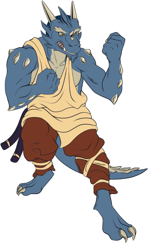Dragonborn Monk Commission - D&d Dragonborn Monk (720x900), Png Download