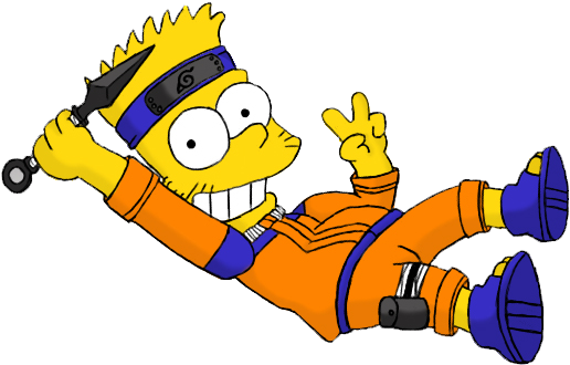 Publicado Por Rita Mercedes Chio Isoird En 10/16/2016 - Los Simpson Bart Naruto (526x338), Png Download