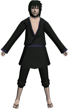 Sasuke Black Outfit Gta Sa Skins (500x375), Png Download