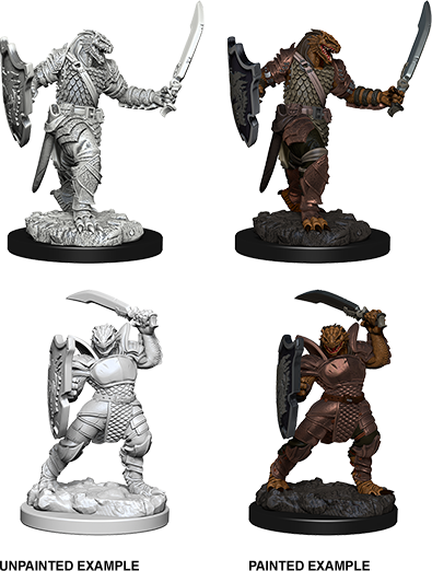 D&d Unpainted Minis - Nolzur's Marvelous Miniatures Dragonborn (392x480), Png Download