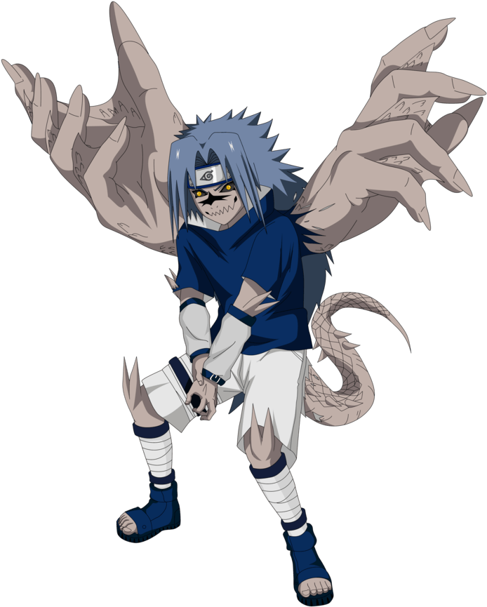 Sasuke Curse Mark Level 3 Chidori - Sasuke Cursed Seal 2 (894x894), Png Download