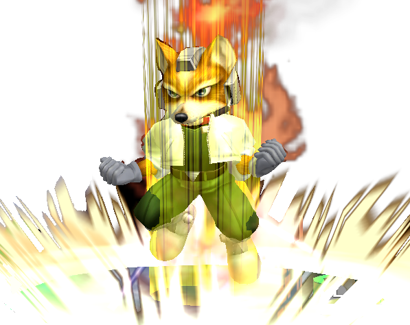 Fox Png Smash - Smash Bros Fox Fire (597x474), Png Download