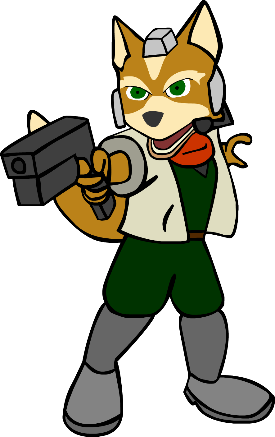 Fox's Artwork For Brawl Minus His Pose Comes From Melee, - Brawl Minus Fox (886x1406), Png Download