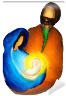 Christmas Religious Nativity Scene, Holy Family Abstract - Christ Child (400x400), Png Download