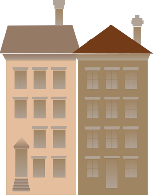 Ian Symbol Row Houses - House (313x400), Png Download
