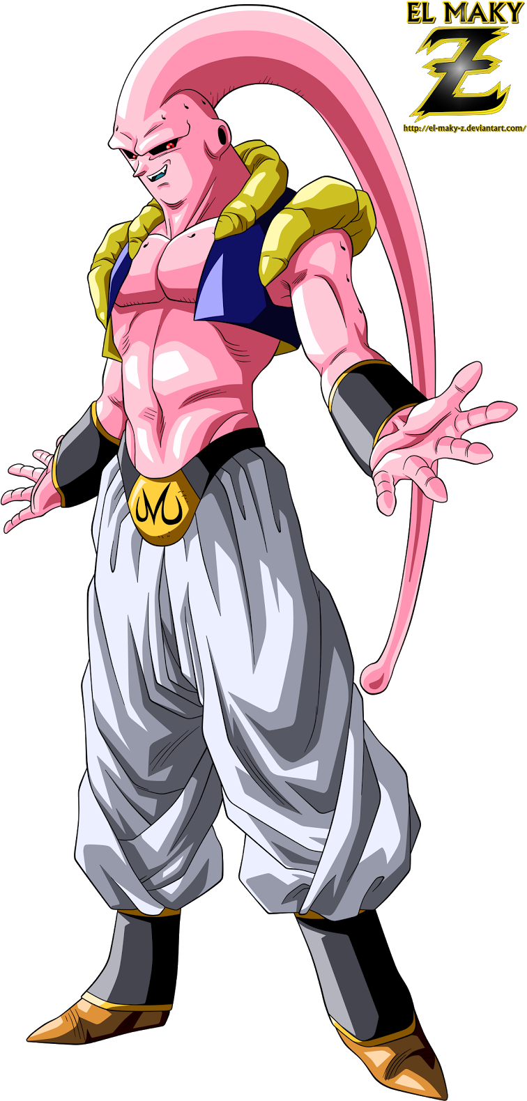 Lineart Super Buu, Gotenks - Cartoon (768x1600), Png Download