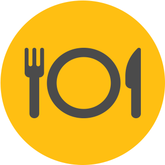 Plato Cubiertos Png - Logo Plato Con Cubiertos (350x348), Png Download