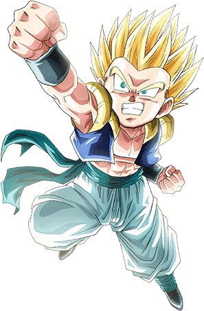 Background For Super Saiyan Gotenks True Child Prodigy - Dokkan Battle Gotenks Png (426x568), Png Download