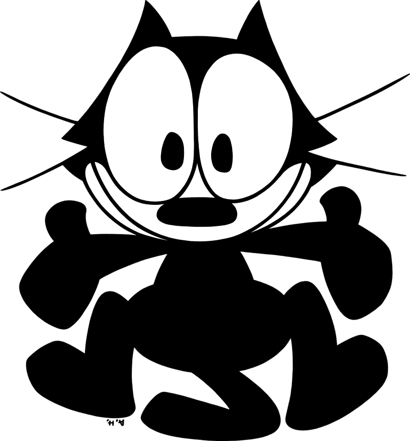 Cat Stick Figure - Felix The Cat (800x861), Png Download