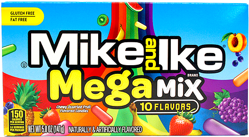 Mike And Ike Mega Mix 10 Flavors Chewy Candies - Mike And Ike Mega Mix (500x500), Png Download