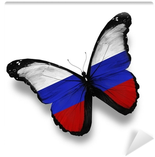 Russian Flag Butterfly, Isolated On White Wall Mural - Uae Flag In Butterfly (400x400), Png Download