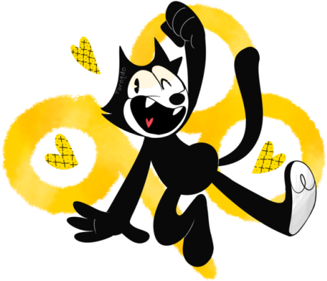 Happy Birthday To The Most Wonderful Cat Of All 98 - Felix The Cat Fanart (500x433), Png Download