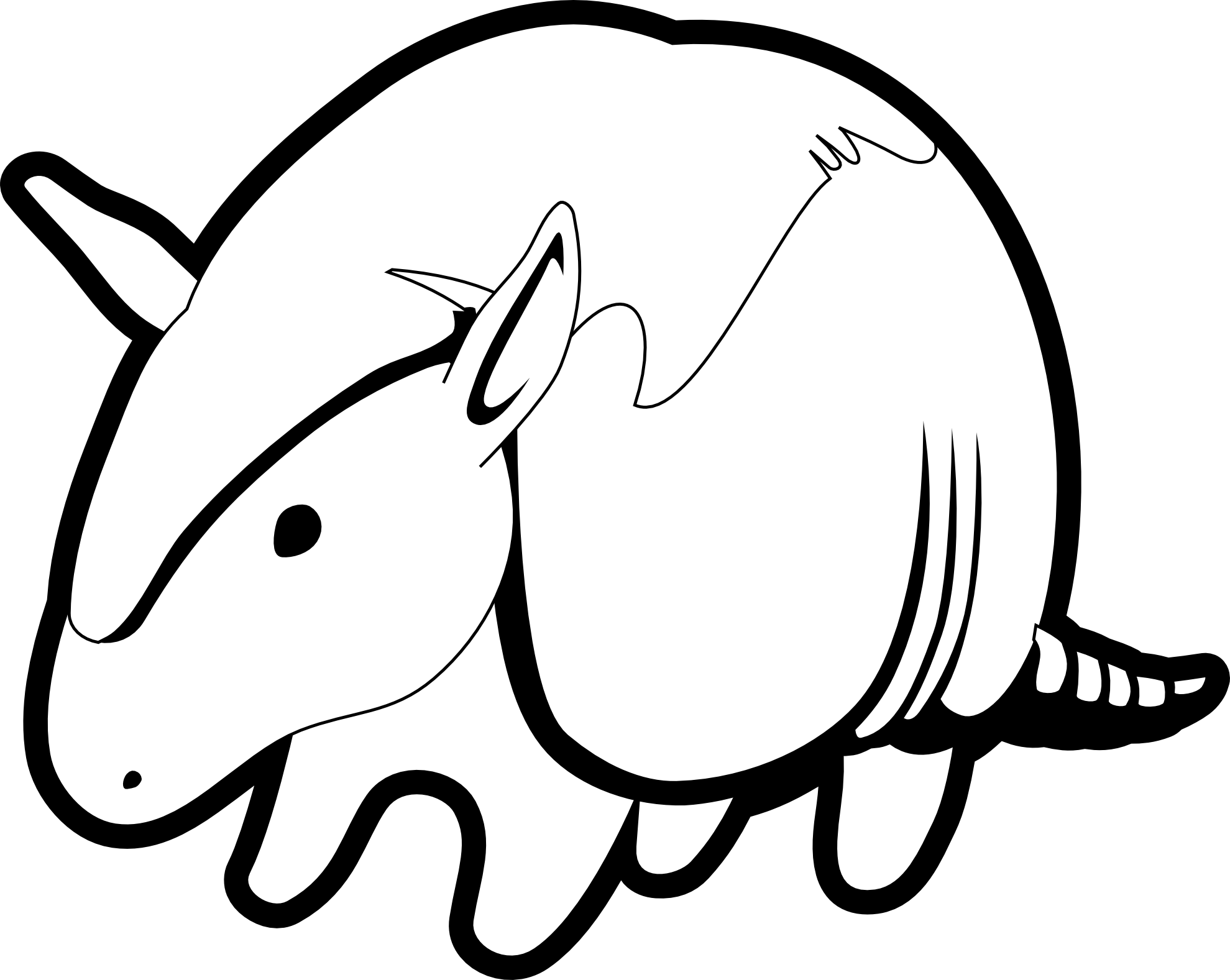 Graphic Clipartist Net Clip Art Black White Line - Black And With Armadillo (1979x1577), Png Download