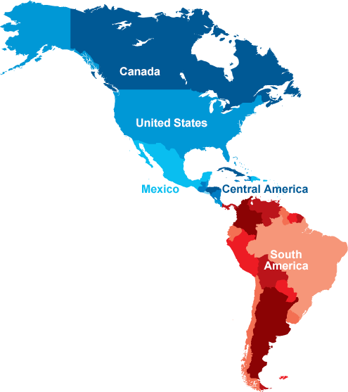 Map Of America Png - Americas On Map (495x557), Png Download