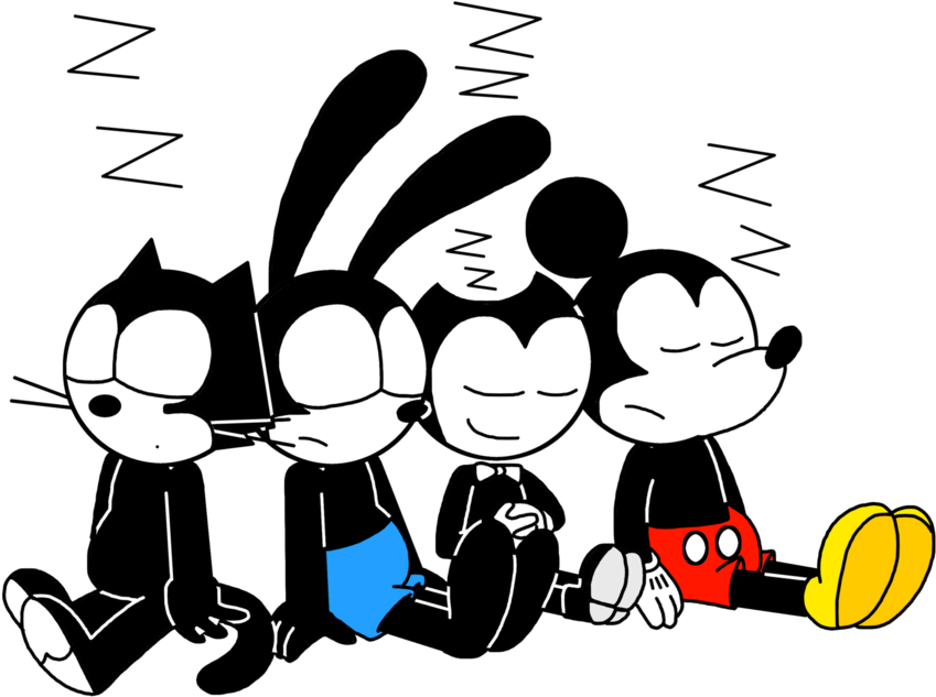 Here's Felix The Cat, Oswald The Lucky Rabbit, Bendy - Mickey Mouse Primeros Dibujos (894x894), Png Download