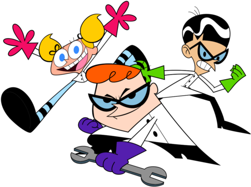 Dexter,dee Dee And Mandark - Dexter Cartoon Network Characters (500x374), Png Download