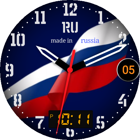 Ru Russian Flag - Clock (480x480), Png Download
