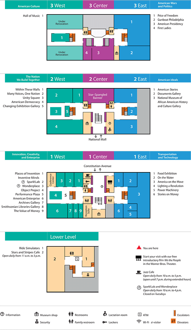 Graphic Floorplan Map Of The Museum - National Museum Of American History Map (650x1121), Png Download