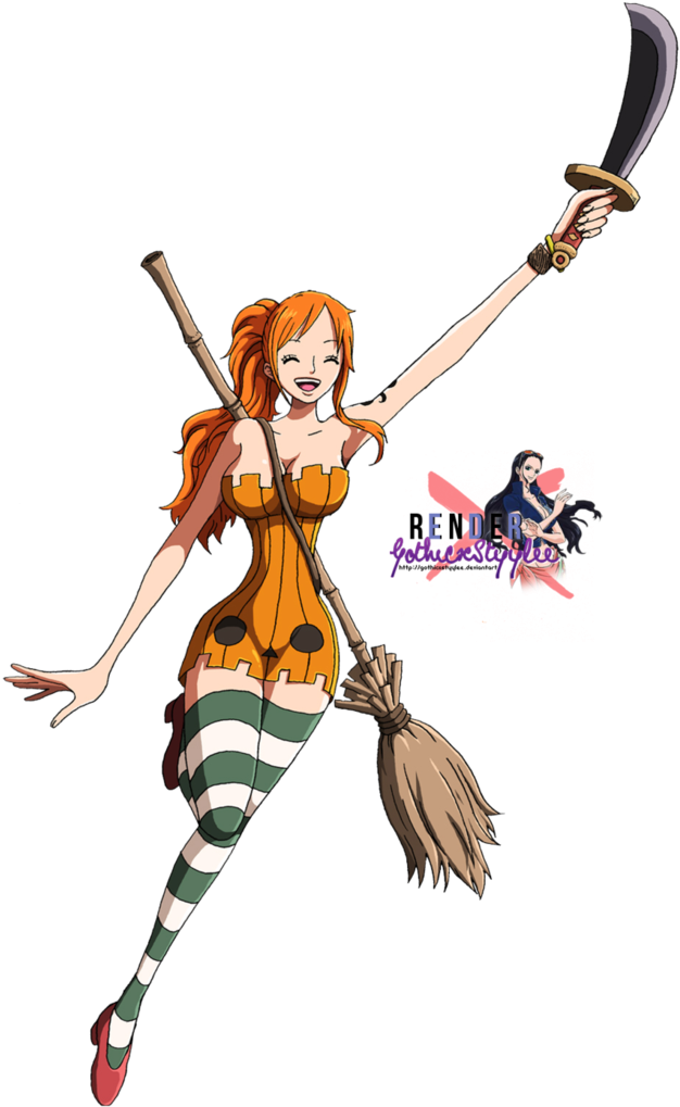 Render Nami'chan Halloween By Gothicxstyylee On Deviantart - One Piece Halloween Nami (752x1063), Png Download
