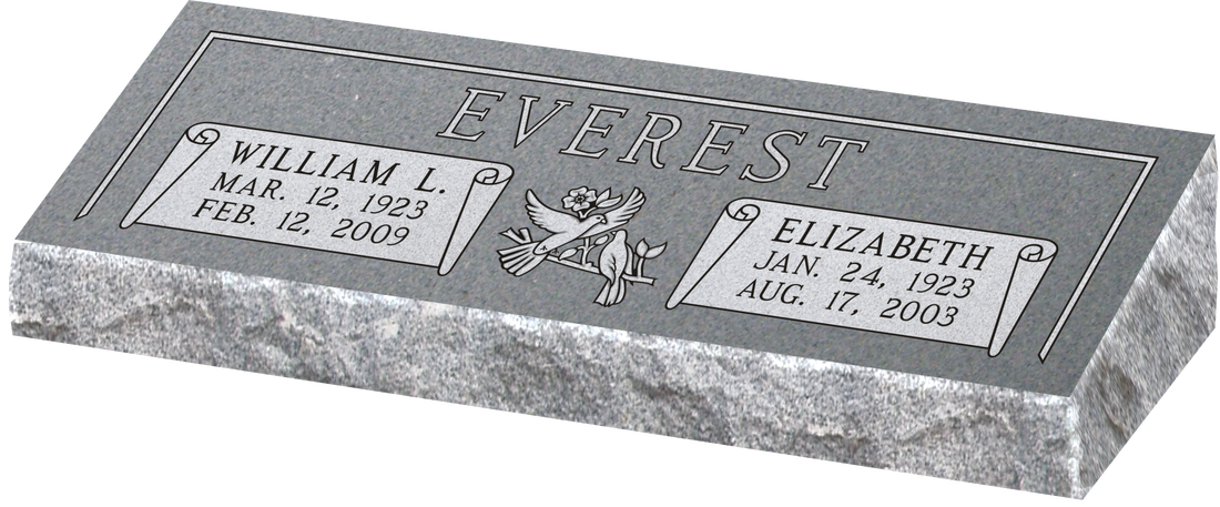 This Bevel Memorial Grave Marker Comes In A Variety - Bevel (1100x457), Png Download