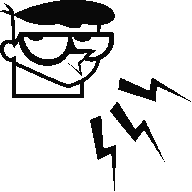 Sticker Dexter Laboratoire - Dexter Laboratory Black And White (800x800), Png Download