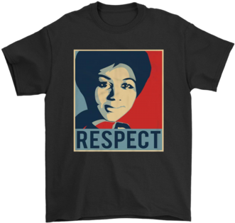 Respect Aretha Queen Of Soul Aretha Franklin Hope Poster - Woody Creek Tavern T Shirt (394x394), Png Download
