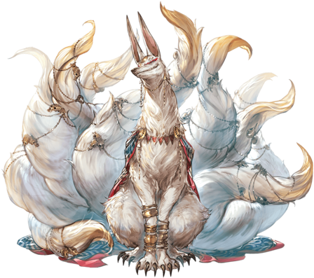 Ninetails Npc - Granblue Fantasy Nine Tails (480x400), Png Download