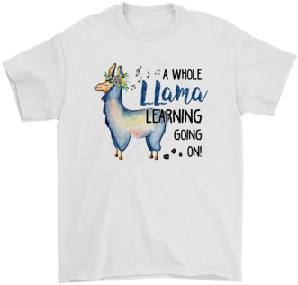A Whole Llama Learning Going On Shirts Gildan Mens - T-shirt (394x394), Png Download
