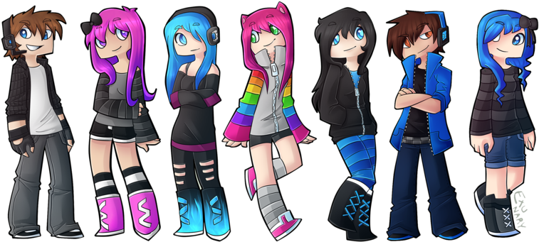 Drawn Chick Minecraft - Minecraft Girl Drawing Template (800x356), Png Download