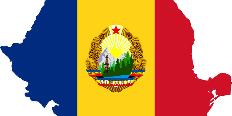 Seven Wonders Of Communist Romania - Romania Flag Map Png (800x400), Png Download