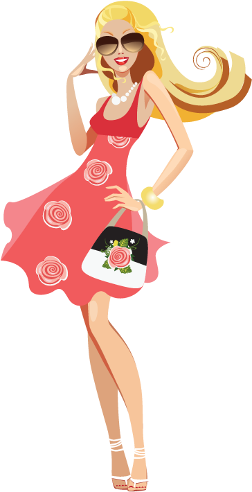 Blonde Shopaholic Model Sticker - Clipart Fashion (374x720), Png Download