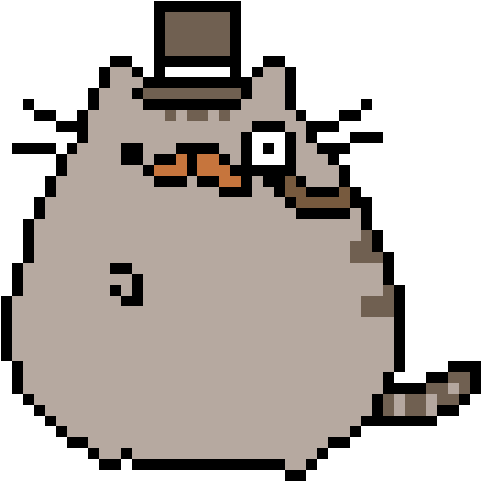 Gato - Pusheen Pixel Art Minecraft Grid (460x450), Png Download