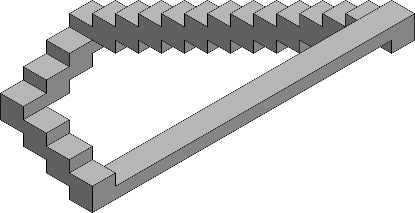 Escher Style Optical Illusions The Staircase Imagei - Optical Illusion Staircase (1437x738), Png Download