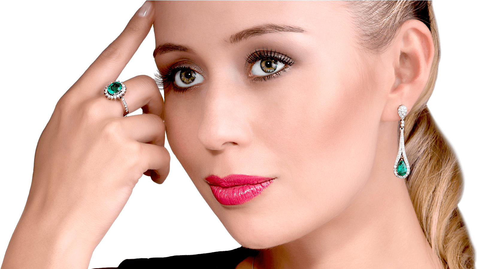 Modelo Specialistin Fine Colombian Emeralds - Earrings (1613x897), Png Download