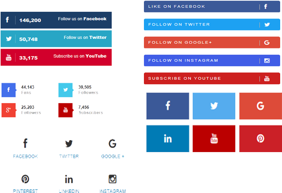 Social Media Follow Buttons Widgets For Blogger - Button De Social Follow (1080x720), Png Download