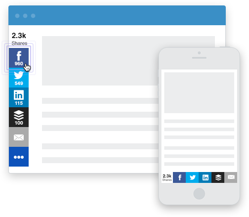 Social Media Buttons For Your Site - Addthis (504x439), Png Download