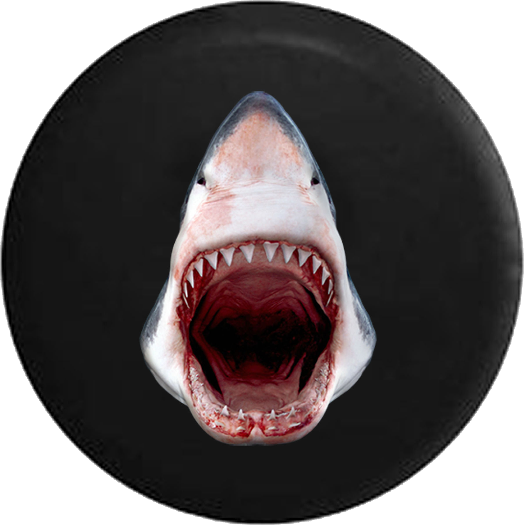 Great White Shark Jaws Open Razor Sharp Teeth Jeep - Great White Shark (1800x1804), Png Download