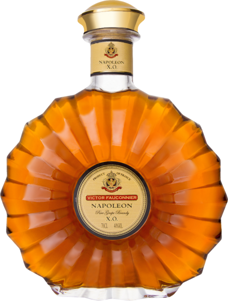 Brandy Xo Napoleon Victor Fauconnier - Glass Bottle (454x600), Png Download