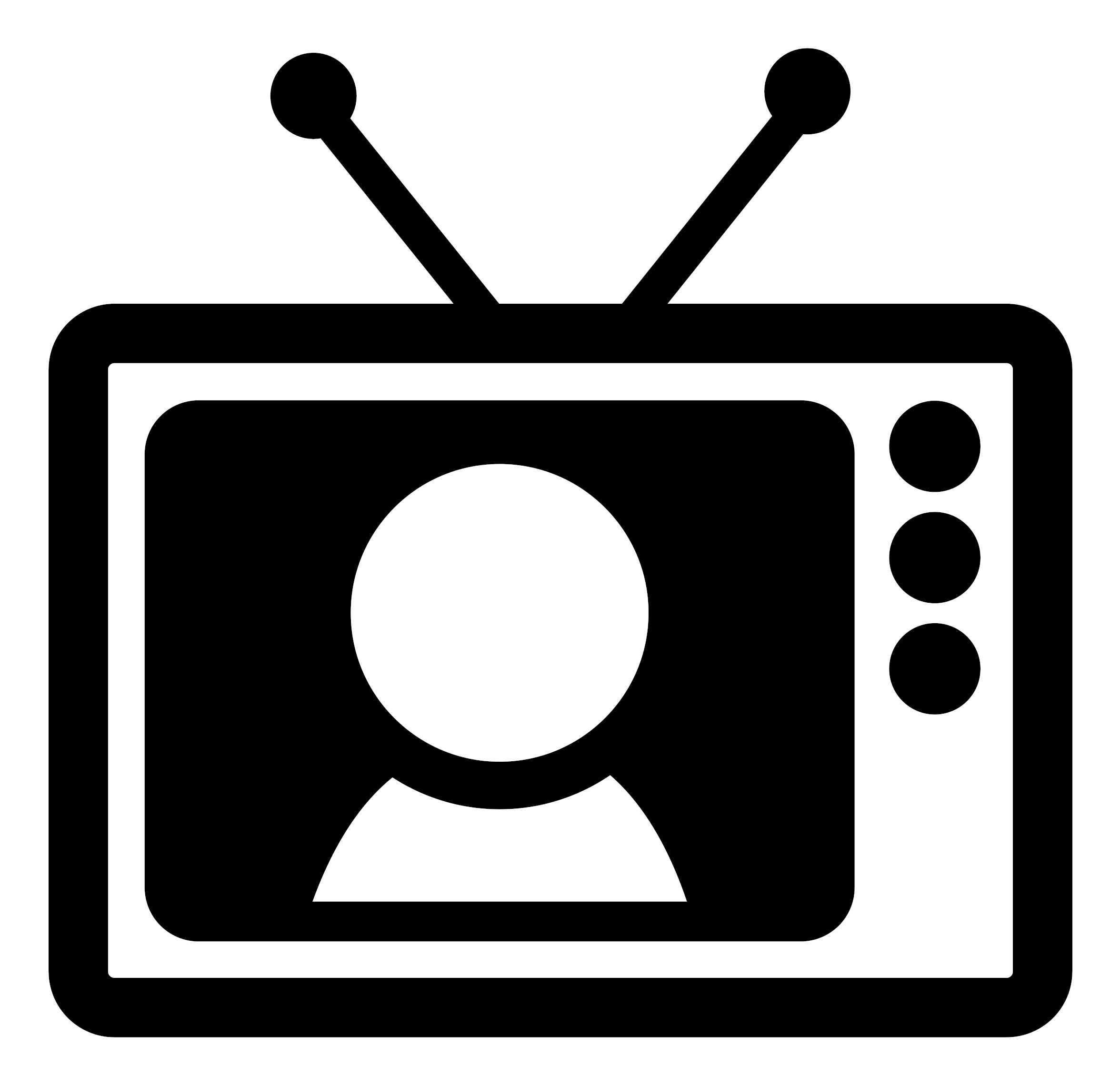 Big Image - Black And White Tv Clipart Png (2400x2400), Png Download