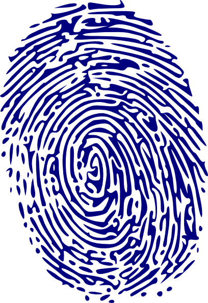 Fingerprint Blue Png Clip Art (408x594), Png Download