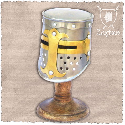 Knight's Crusader Mini Helmet With Stand Polish - Fechtjacke Natur (486x486), Png Download
