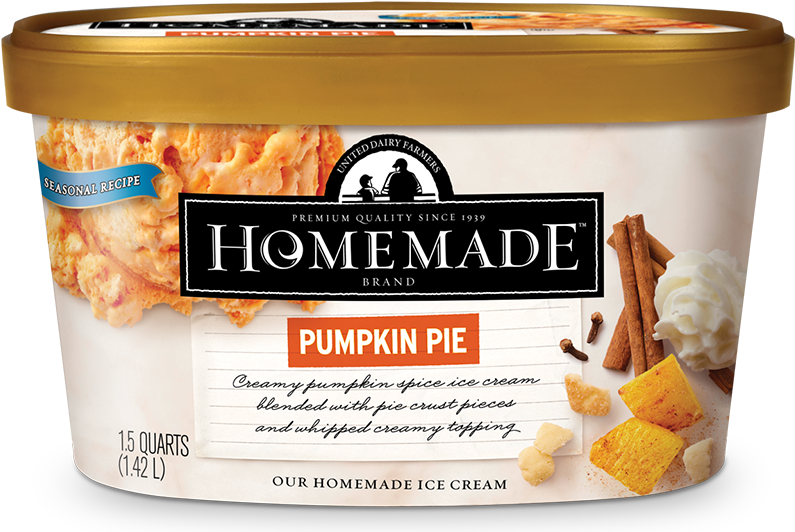 Homemade Brand Pumpkin Pie Ice Cream 48oz - Homemade Brand Ice Cream Chocolate Chip Cookie Dough (800x547), Png Download