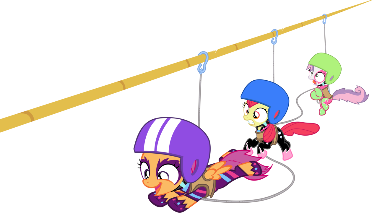Absurd Res, Apple Bloom, Artist - My Little Pony Cutie Mark Crusaders Zipped Line (1280x740), Png Download