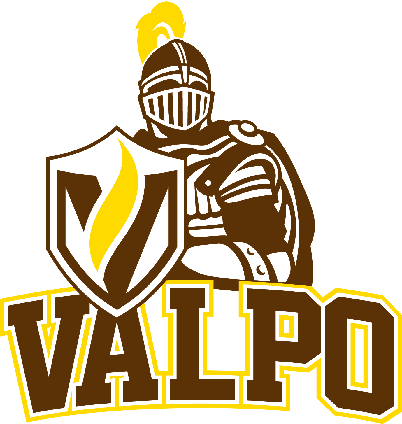 Valpo Crusader Full Brown, Download - Valparaiso University Athletics Logo (1379x1454), Png Download