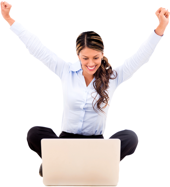 Excited Business Woman Png (809x610), Png Download