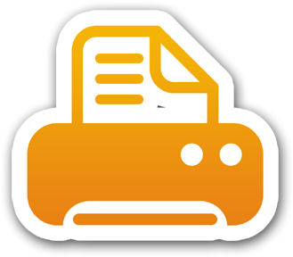Print Icon Orange Png (350x350), Png Download